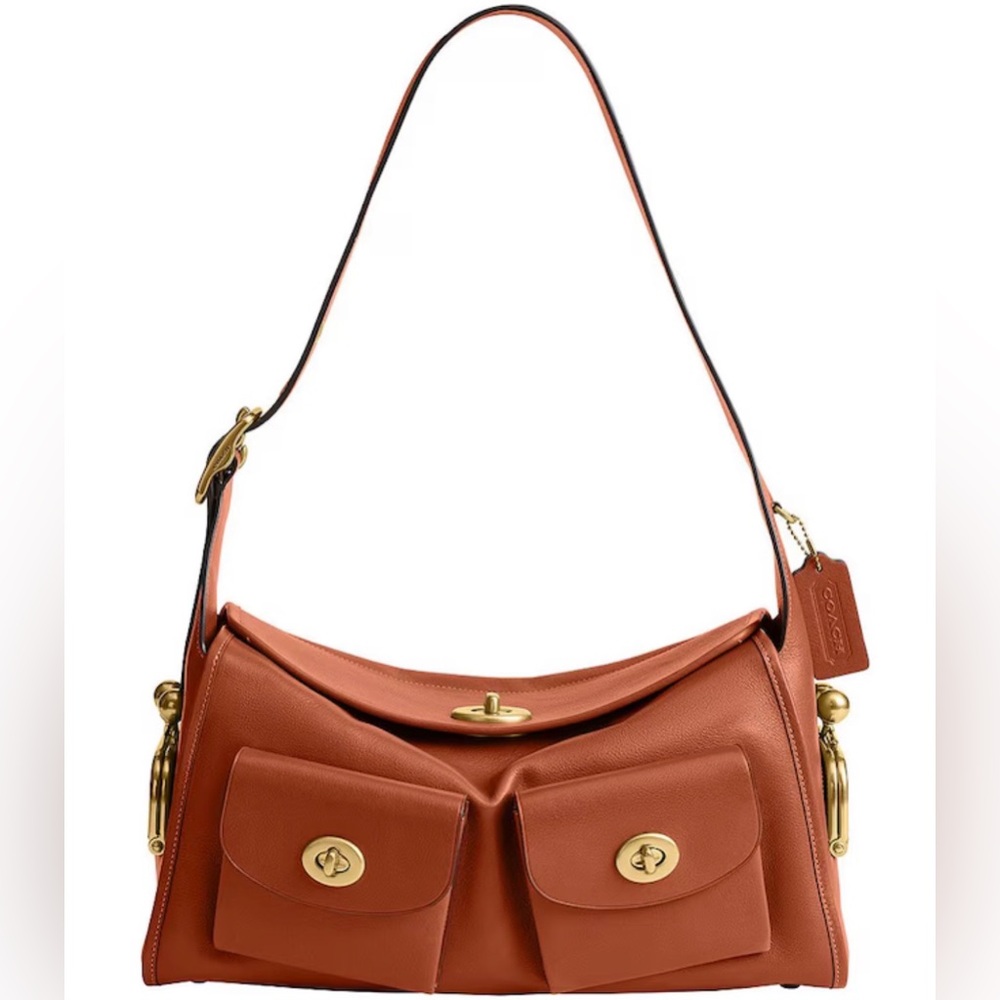 Coach Turnlock Haversack Bag in Amber Brown
